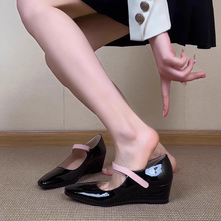 Women's Wedge Square Toe Shall - Velcro Hook Loop review and price