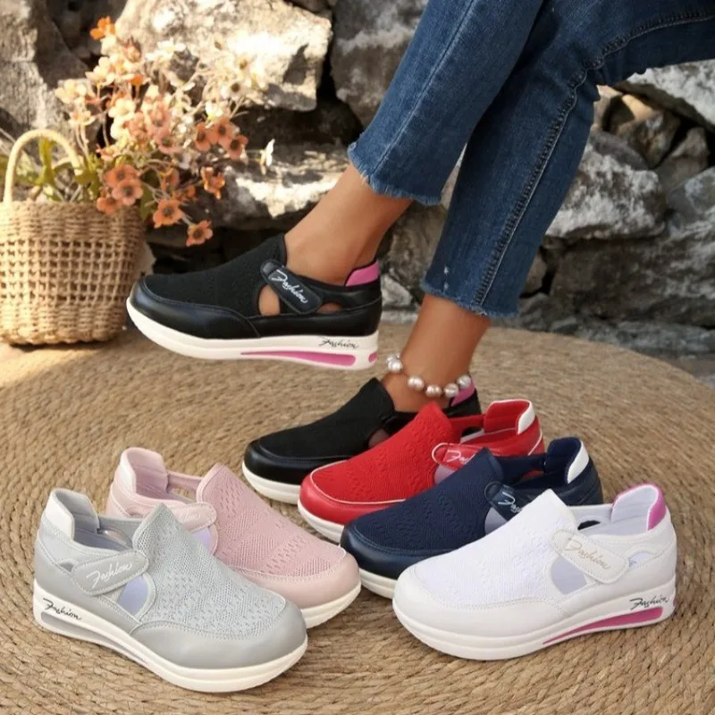 Women Platform Slip on Sneaker - Velcro Hook Loop review and price