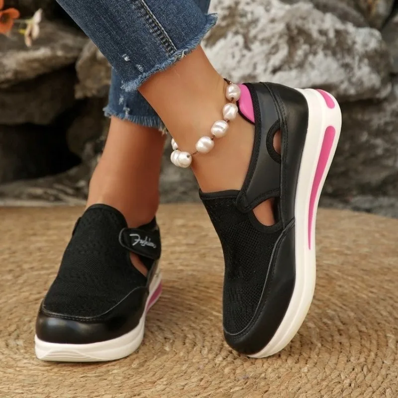 Women Platform Slip on Sneaker - Velcro Hook Loop review and price